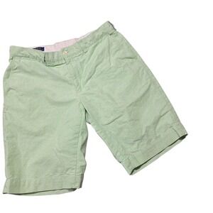 Polo Ralph Lauren Green Chino Shorts Flat Front Casual Size 34 READ Marks on Leg